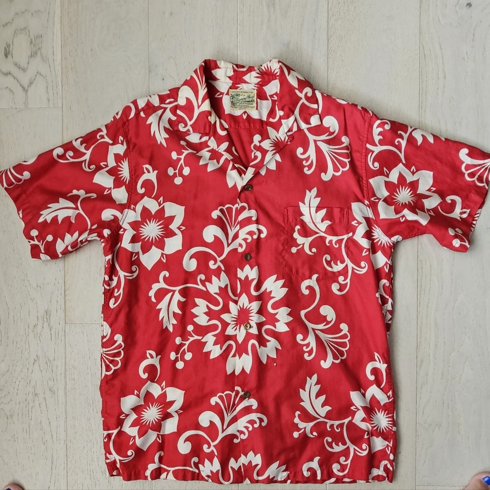 60's Vintage Hawaiian Shirt and Short Set Diamond Head Sportswear Large